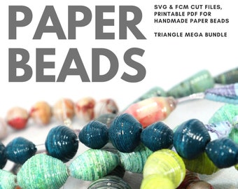 Papier Bead Cut File Template - svg fcm pdf - Mega Triangle Bead Bundle in 40 Größen