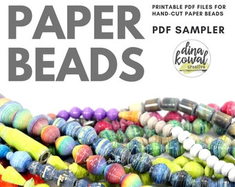 Paper Bead PDF ONLY sampler - printable templates for hand cut paper beads