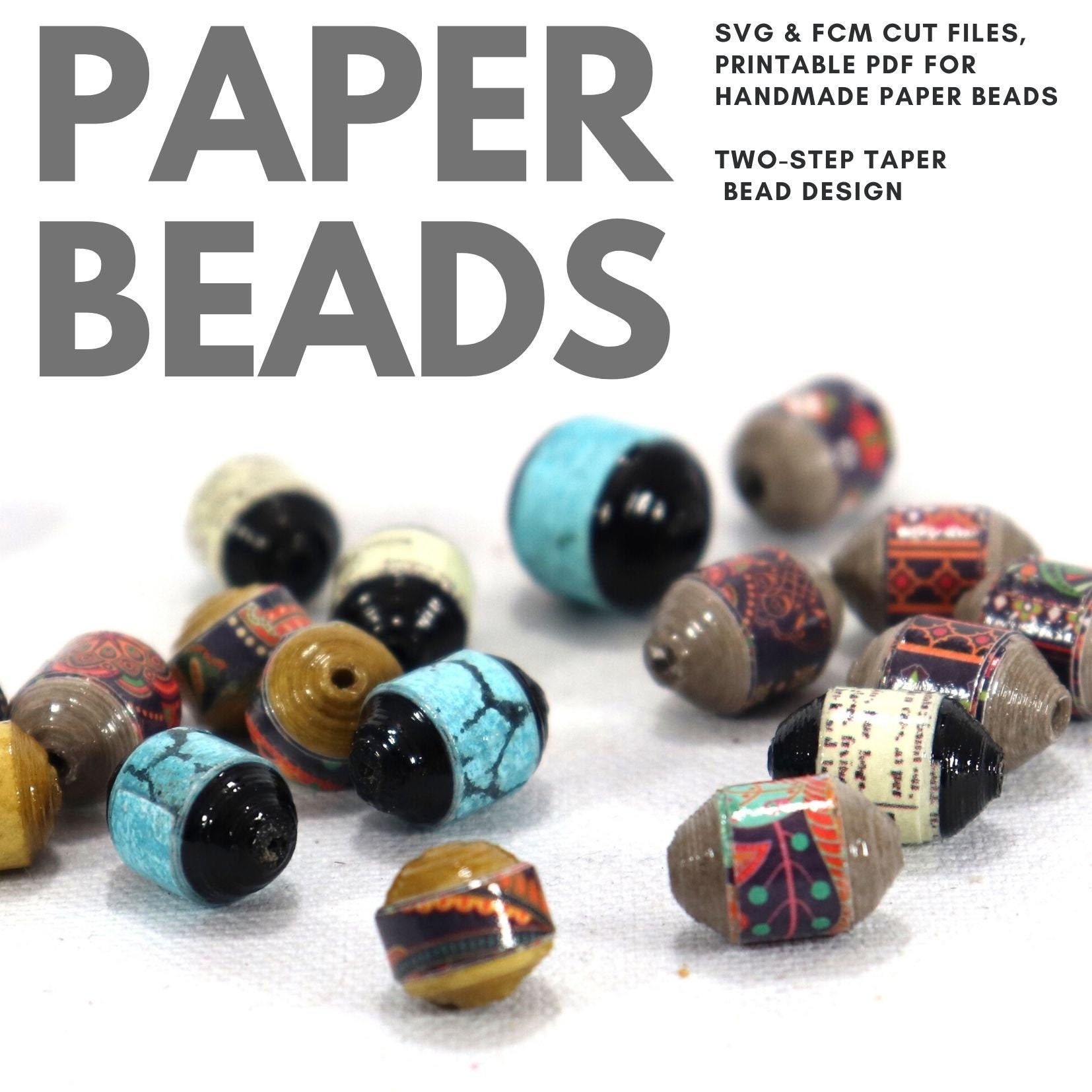 Download Paper Bead Cut File Template Svg Fcm Pdf Two Step Taper Bead 2 Sizes