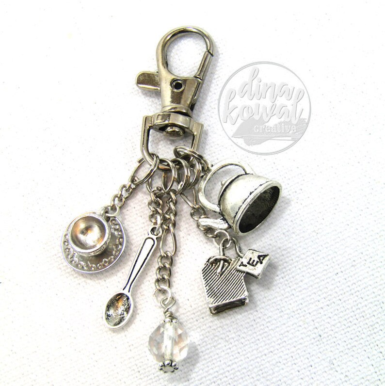 Tea Maker Purse Charm Zipper Pull Zipper Pull Keychain image 2