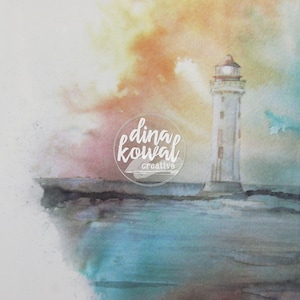 Notecards (set of 3) - Watercolor Lighthouse
