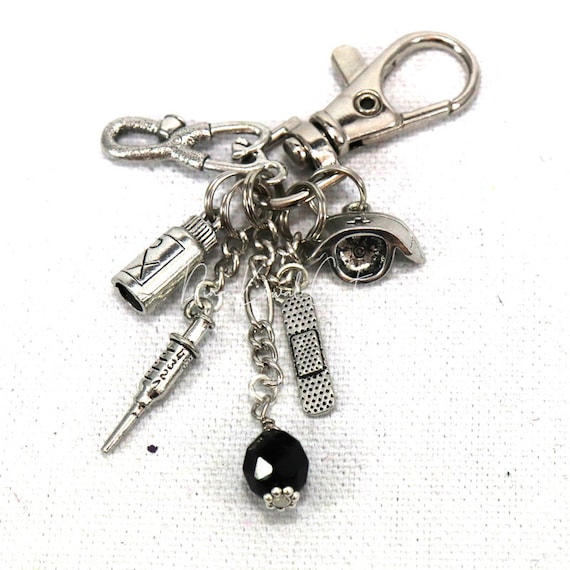 Purse Charm Spoonie Courage Awareness Chronic Illness Zipper Pull Keychain