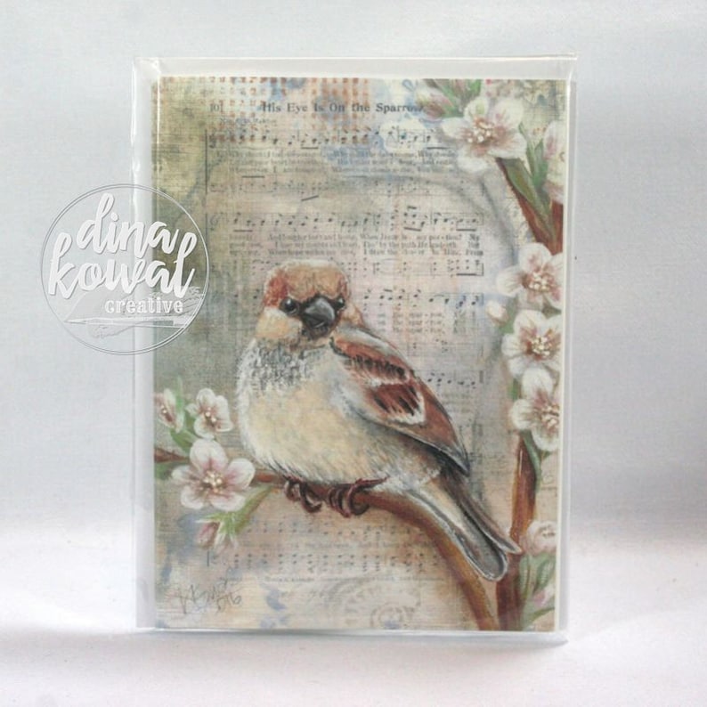 Notecards set of 3 His Eye is on the Sparrow image 2