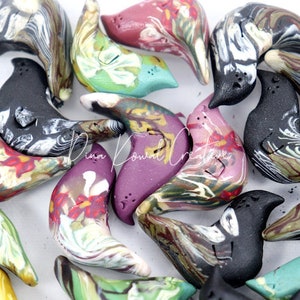 Freckle Vogel handgemachte Polymer Clay Kunst Perlen