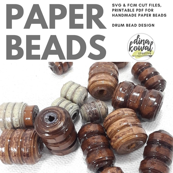 Download Paper Bead Cut File Template Svg Fcm Pdf Drum Bead 3 Sizes Etsy