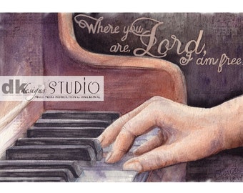 Free - watercolor print - piano - worship - music leader - pianist or musician