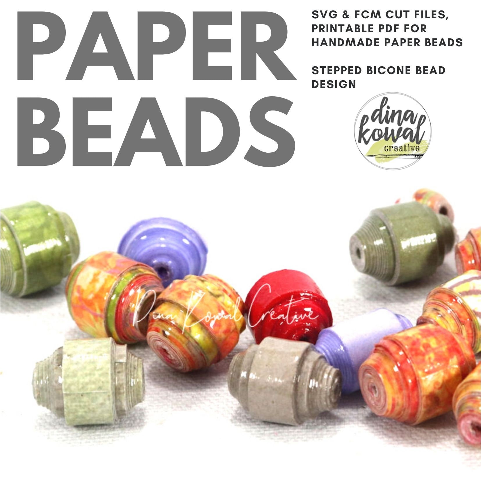 Download Paper Bead Cut File Template Svg Fcm Pdf Stepped Bicone Bead 3 Sizes