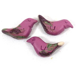 Freckle Bird Handmade Polymer Clay Art Beads Mauve