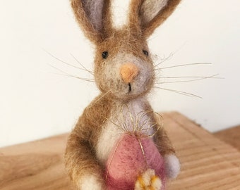 Needle Felted Animal , Rabbit , Easter , gifts for her,  gifts for him , Nature Scene , home decor , Decoration , Gifts for best friend ,