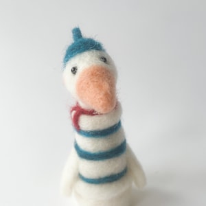Monsieur Goose - wool felt miniature soft sculpture