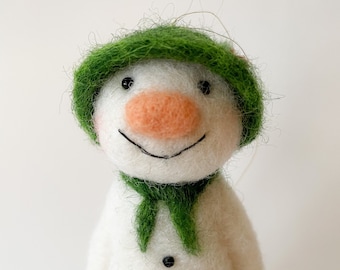 The Snowman Christmas ornament - winter decoration - Christmas tree decoration -  Wool Needle Felt Miniature