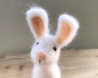 Needle Felted Animal , Needle Felted Rabbit , miniature animal , Home decor ,  Waldorf, weddings