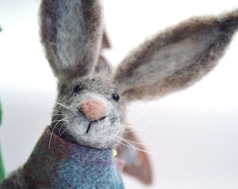Needle Felted Hare - Scottish Gift , Felted Hare , Hare , Animal Figurines , Tablescape Decor , Wool Rabbit , Cute Animal Gifts , Scotland