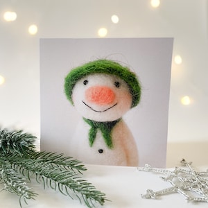 La carte de voeux de bonhomme de neige, carte de Noël, merci, anniversaire, désolé, je t'aime, carte vierge d'animal, conception de bonhomme de neige de carte de voeux