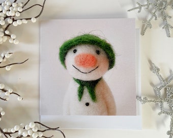 Simple blank snowman greeting card, minimalist winter holiday, thank you, Christmas theme card, cute snowman portrait stationery