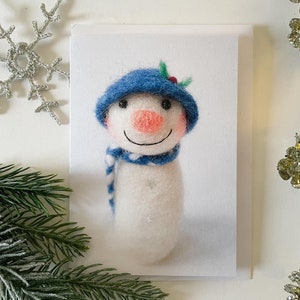 Schneemann Grußkarte, Weihnachtskarte, Danke, Geburtstag, Tut mir leid, ich liebe dich, Rohkarte Tier, Grußkarte Schneemann Design