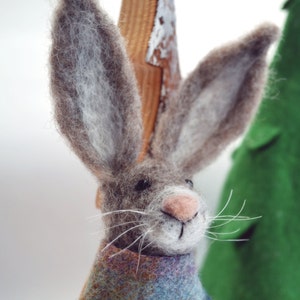 Needle Felted Hare Scottish Gift , Felted Hare , Hare , Animal Figurines , Tablescape Decor , Wool Rabbit , Cute Animal Gifts , Scotland image 4