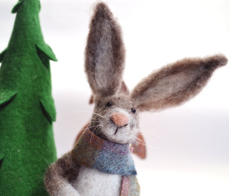 Needle Felted Hare Scottish Gift , Felted Hare , Hare , Animal Figurines , Tablescape Decor , Wool Rabbit , Cute Animal Gifts , Scotland image 5