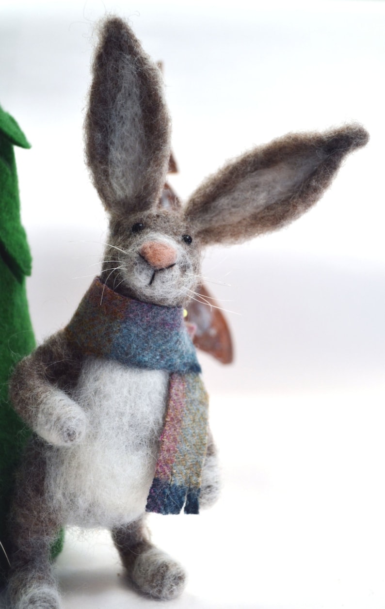 Needle Felted Hare Scottish Gift , Felted Hare , Hare , Animal Figurines , Tablescape Decor , Wool Rabbit , Cute Animal Gifts , Scotland image 3