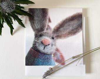 British wildlife animal Greeting card, Scottish Hare, Thank you, Birthday, sorry , I love you, animal blank card, greeting card hare design