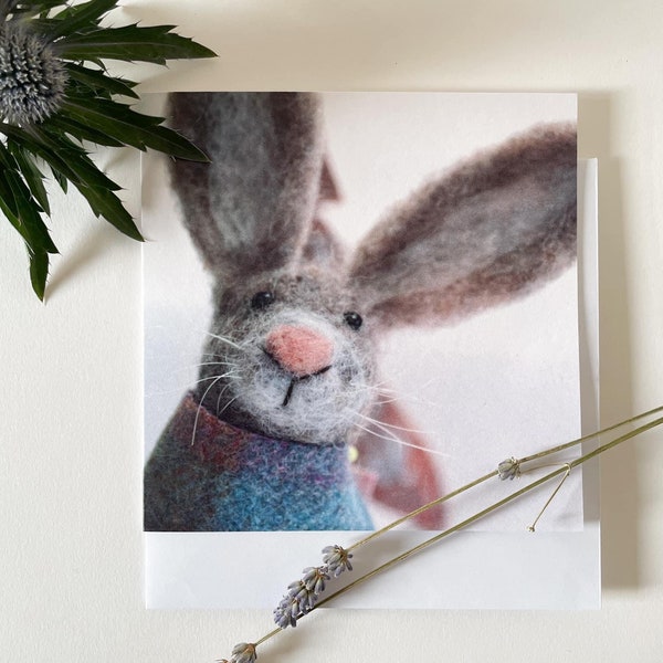 British wildlife animal Greeting card, Scottish Hare, Thank you, Birthday, sorry , I love you, animal blank card, greeting card hare design