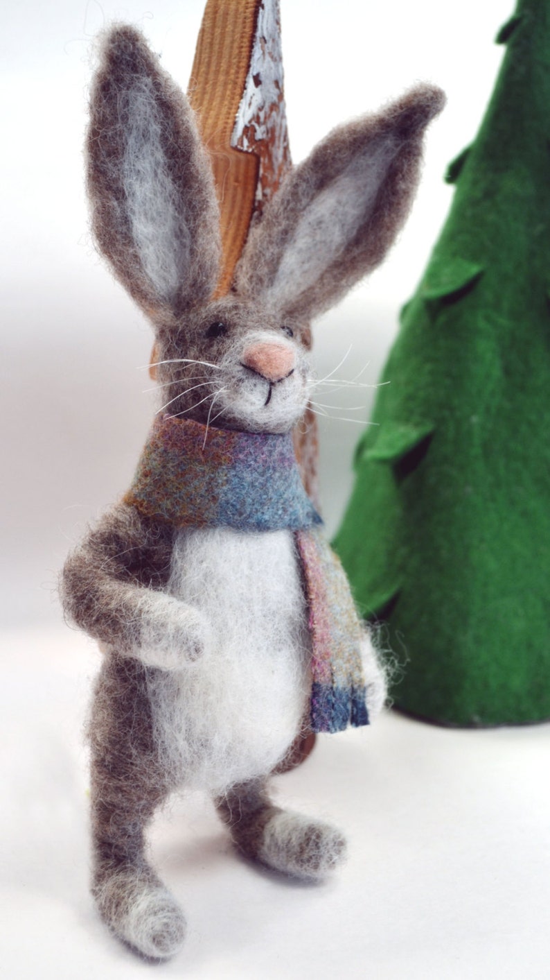 Needle Felted Hare Scottish Gift , Felted Hare , Hare , Animal Figurines , Tablescape Decor , Wool Rabbit , Cute Animal Gifts , Scotland image 2