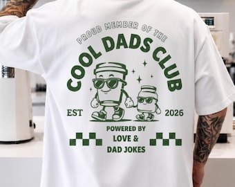 Custom Cool Dads Club Shirt, Retro Skater Style Fatherhood Tee Est. Date, Proud Dad Tee, Funny Dad Shirt, Father's Day Gift Idea for Husband
