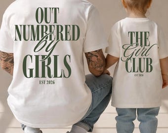 Outnumbered by Girls Shirt Dad of Girls Tee Minimalist Dad Shirt Comfort Colors Fathers Day Gift New Dad Gift Idea Trendy Dad Tee