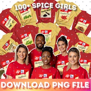 Spice Girls Halloween Shirt PNG Designs: Group Costume, Sublimation File