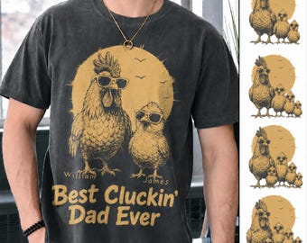 Best Cluckin' Dad Ever, Funny Father's Day Gifts for Chicken Lover, Personalized Chicken Shirt, Chicken Dad, Funny Farm Shirt for Men