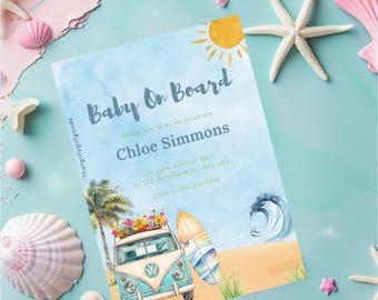 Baby on Board - Baby shower invite template