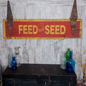 Feed Storage Signage Vintage Feed and Seed Sign, Rustic Farmhouse Decor, 37in Wide - Etsy