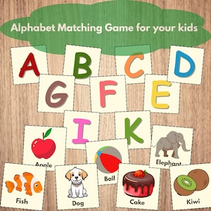 Printable Alphabet Matching Game A–Z  For Kids, Preschoolers – Uppercase Letter Recognition for Preschool & Kindergarten