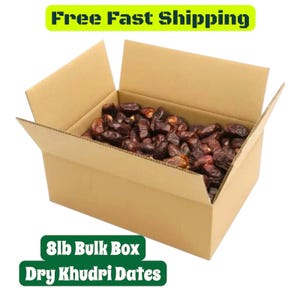8 lb Large Extra Dry Khudri Dates – Whole Dates Box, Natural Sun-Dried Sweetness
