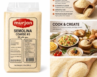 2 lbs Coarse Semolina #3 Durum Wheat Flour (Pasta, Couscous, Baking)