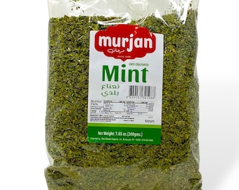 Murjan Dry Crushed Mint – Turkish Mint for Cooking & Tea (7.05 oz / 200g)