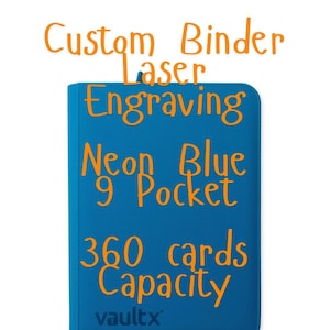 Custom VaultX Binder - Neon Blue | 9 Pocket | 360 Cards Capacity
