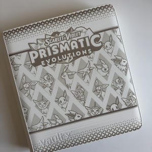 Pokemon Scarlet & Violet  Prismatic Evolutions - Vaultx Zip Binder - White Edition (12 Pocket)