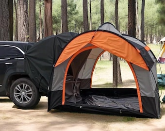Tenda traseira para acampamento, tenda para 2 a 4 pessoas, tenda para turista autônomo, tenda para campista, abrigo para viagem de carro, aventura ao ar livre