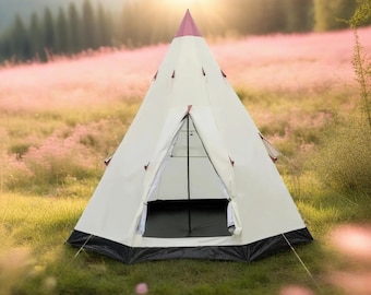 Tipi-Zelt Camping, Familiencampingzelt, Glamping-Erfahrung, Outdoor-Abenteuerzelt, Naturrückzug, rustikale Hütte, Wochenendausflug