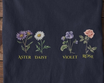 Custom Birth Flower Shirt: Personalized Floral Design