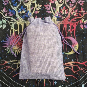 Bolsa de lino para cartas de tarot, color lila (17,5*12,5 cm)