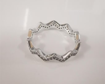 pandora s925 ale shimmering zigzag ring  sterling silver