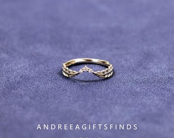 S925 Silver feather ring