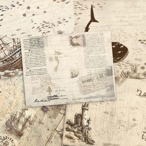 Mermaid Junk Journal Vintage Paper Designs