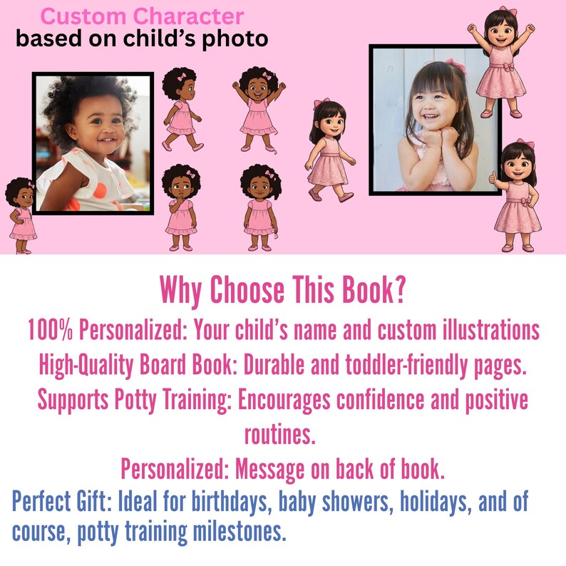 Personalized Potty Training Board Book: Custom Character Illustration ...