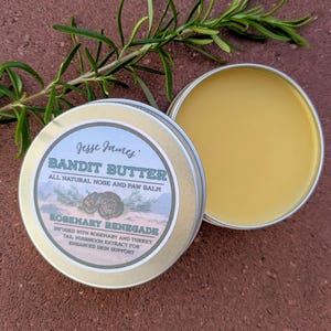 Rosemary Renegade Paw Balm- 100% Natural Skin Support-Lick-safe Bandit Butter-Limited Ingredient-Nose and Paw Salve for Dogs- Dog Grooming