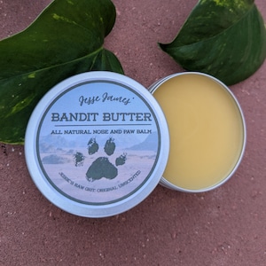 Unscented Paw Balm- 100% Natural Lick-safe Bandit Butter-Limited Ingredient-Paw Protector- Nose and Paw Salve for Dogs and Cats-Pet Grooming