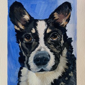 Custom Dog Portrait, Gouache Painting, Custom from photo,