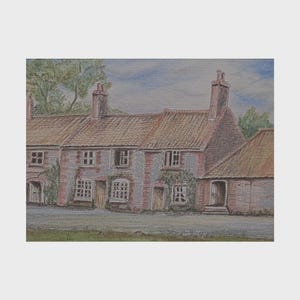 Cottage a Burnham Overy Paesaggio Acquerello c. anni '80 J M Cuddington British School